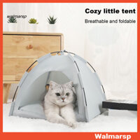 [Wmp] Dễ dàng làm sạch Tổ mèo Giường mèo di động có tán Lông thú cưng nâng cao mềm cho trong nhà Ngoài trời Du lịch Bãi biển Lều mèo thoáng khí Tổ