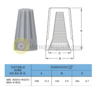 WN1-GREY – Chóp xoắn 1 đầu (có lò xo) màu xám WN1