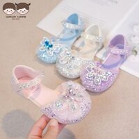 Wo · WO HOME Girl Giày công chúa kim cương giả xuân thu Giày da nhỏ sành điệu và thoải mái cho bé gái