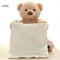 Woada Hoạt Hình Hát Peek-a-boo Gấu Teddy Sang Trọng Đồ Chơi Nói Nhút Nhát Gấu Quà Tặng Ngày Trẻ Em VN