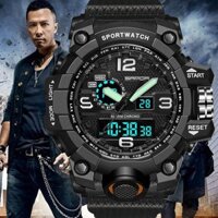 Wolf Double Hiển thị Đồng hồ đa chức năng Quân đội Đặc biệt Lực lượng Nam Đồng hồ nam Không thấm nước Ánh sáng ngoài trờ