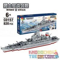 WOMA C0156 0156 non Lego CHIẾN BINH TÀU CHIẾN bộ đồ chơi xếp lắp ráp ghép mô hình Battle Ship 820 khối