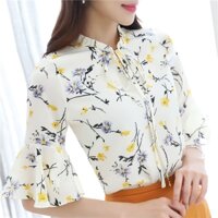 Women chiffon short sleeve blouse women tops