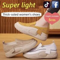 Women Leather Height Increasing Shoes loafers leather shoes shoes women casual shoes flats