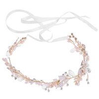 Women Rhinestone Pearl Headband Wedding Bridal Tiara Hair Band Head Piece Gift