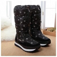 Womens Backpacking Boots Winter Boots High Women Snow Boots Plush Warm Shoes Plus Size 35 to Big 42 Easy Wear Girl White Zip Shoes Female Hot Boots