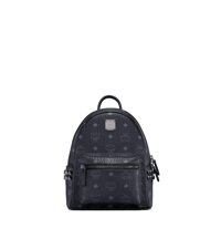 Women's Brown/Black Classic Backpack for Everyday Casual Backpack Side Studs Backpack (MINI, BLACK)