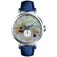 Women's Classic Leather Strap Watch Van Gogh Swiss Watches Men's Watch with Geneva Striped and Small Seconds,Replica Van Gogh Three-Dimensi...