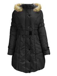 Women's Coat with Fur Hood with 90% Down Parka Puffer Jacket