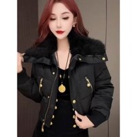 Women's Cotton Long Sleeve Winter Coat with Small Fragrance Style Fur Collar French Style Jacket2024Patchwork Fashionable Elegant Warm New Style 7ALU