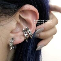 Women's earrings silver earrings earrings Đinh Tán Xương Tai Kẹp Tai Ốc Kẹp Đường Phố Tối Punk Spike Đinh Tán Thoáng Mát Kẹp Tai Unisex Bông Tai