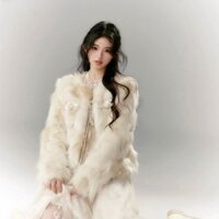 Women's Eco-friendly Faux Mink Fur Coat with High-end Feel, Thickened Short Style for Autumn and Winter, Chic Fur Integrated Jacket ZI34