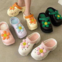 Women's thick sole perforated slippers