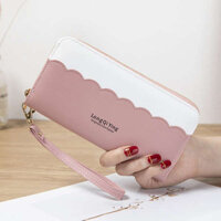 Women's wallets female cute wallets wallets long wallets Ví Dài Màu Sắc Tương Phản pu Sinh Viên Nữ Ví Ly Hợp Nhiều Khe Cắm Thẻ Thời Trang Phù Hợp Với Màn Hình Lớn Túi Điện Thoại Di Động Ví
