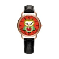 Women's Watches Brand Luxury Fashion Ladies Watch White and Black Leather Band Gold Quartz Wristwatch Female Gifts Clock Autumn Animals Wristwatch