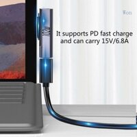 Won 102W 15V 3A USB C Loại C Nữ Adapter PD Sạc Nhanh Cắm Cho Surface 3 4 5 6 Series