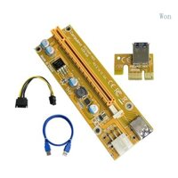 Won Khai Thác Powered Riser Adapter Card Đồ Họa Mở Rộng PCI-E 1X 16X Riser Bảng Vàng USB3 0 15Pin 6Pin