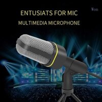 Won SF-920 Micrô ngưng tụ chuyên nghiệp 3 Mic điện dung Studio có dây 5mm có chân đế ba chân cho máy tính để bàn PC