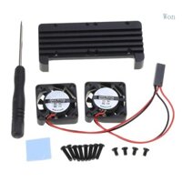 Won Vỏ tản nhiệt hợp kim nhôm cho Raspberry Pi Zero 2 cho W Quạt kép Heat Si