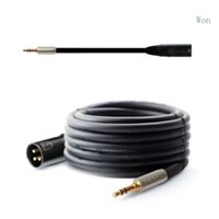 Won XLR Nam đến 3 5mm Stereo-Jack Cắm Cáp PC Máy Tính Đến 3 pin Trộn Mic Nhạc