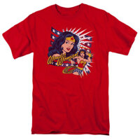 Wonder Woman Pop Art Wonder Áo Nam Được Cấp Phép Cổ Điển Dc Truyện Tranh Tee Đỏ