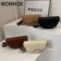 WONHOX Túi đeo chéo , Túi đeo vai hình bán nguyệt nhỏ, Túi xách nữ da PU cổ điển