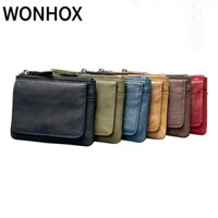 WONHOX Ví RFID , Ví đựng tiền xu Mini mỏng, Túi đựng đồ nhiều thẻ da thật tối giản dành cho nữ
