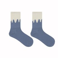 @Won't Lose Socks Vớ dài đến giữa bắp chân màu kem vui nhộn, thiết kế thời trang unisex, cá tính