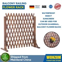 WONZOM Outdoor Wooden Fence Yard Fence Pet Outdoor Garden Decoration Telescopic Fence Bamboo Fence Antiseptic Wood Interior