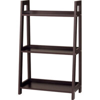 WOOD SHELF 3TIER LADDER-N DBR