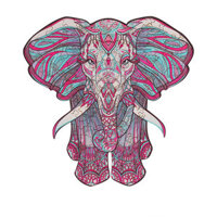 Wooden Elephant Jigsaw Puzzle DIY Unique Shape Pieces Animal Gift Mysterious Early Education Toys for Childrens Adults K