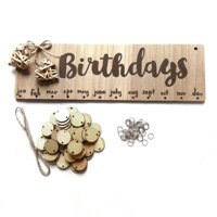 Wooden Lowercase Letters Birthdays Calendar Hanging Board