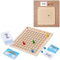 Wooden Math Multiplication Board Montessori Children Counting Toy Educational Multiplication Board Game