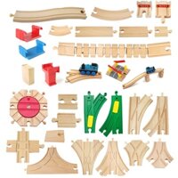 Wooden Train Track Components Beech Train Track Set Children Train Toys Gifts Accessories Educational Toys for Kids Wood