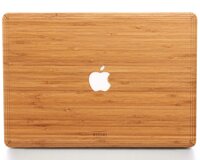 WOODWE Real Wood MacBook Skin for Mac Air 13 inch Non Retina Display | Model: A1237/A1304/A1369/A1466; Early 2008 – Mid 2017 | Bamboo | TOP&Bottom