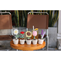 WOOLLENS STUFF Chậu hoa hướng dương móc len Sunflower Flowerpot