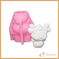 Woow Đúc Khuôn 3D Giáng Sinh Nai Sừng Tấm Khuôn Trang Trí Khuôn Silicon