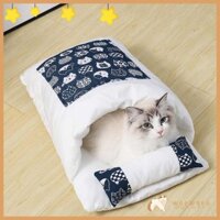 Woow Mèo Giường Hang Túi Ngủ Tự Làm Ấm Thú Cưng Bao Có Gối Cho Mèo Chó Nhỏ