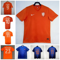 World Cup 2014 Hà Lan Retro Sân nhà Sân khách Áo bóng đá Thể thao van Persie Sneijder Robben van der Vaart Áo sơ mi
