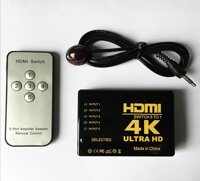 WorldMart Bộ chia cổng HDMI cho nhiều thiết bị 5 ra 1 hỗ trợ 4K UltraHD có Remote