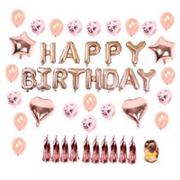 Worldmart - Bong bóng chữ HAPPY BIRTHDAY trang trí sinh nhật Rose Gold Full set