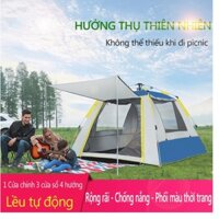 Worldmart - Lều cắm trại tự bung cho 4 người, lều dã ngoại 1 cửa chính 3 cửa sổ, chống nắng chống mưa