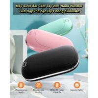 WorldMart - Máy Sưởi Ấm Cầm Tay 2in1 Hand Warmer Tích Hợp Pin Sạc Dự Phòng 5200mAh