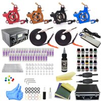 Wormhole Complete Tattoo Kit for Beginners Tattoo Power Supply Kit 1 Black Tattoo Ink 50 Tattoo Needles 4 Pro Tattoo Machine Guns Kit Tattoo Suppli...