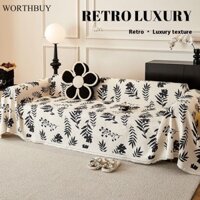 Worthbuy Vỏ bọc ghế sofa cổ điển kiểu Pháp chống trượt, che phủ toàn bộ đệm sofa.