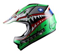 WOW Youth Kids Motocross BMX MX ATV Dirt Bike Helmet Shark Green