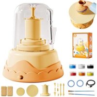 Wrap N Share Đồ gốm Mini, Đồ gốm Wrapnshare, Bộ bánh xe gốm DIY, Bánh xe gốm Mini, Máy bánh xe gốm Mini với Bộ đất sét khô không khí, Bộ tranh gốm sáng tạo