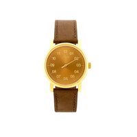 Wrist Watch Luch One Hand Сollection Mechanical Movement 1801.1H Yellow Case Brown Strap!!!