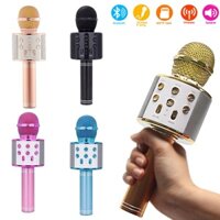 WS-858 Mic Hát Karaoke Bluetooth KL Không Dây Kèm loa Âm vang Ấm mic hát karaoke cầm tay mini micro hát trên xe hơi mic