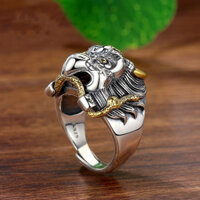 Wsanguisp3949 Thời Trang Thái Bạc Dapeng Spread Wings Nhẫn Handmade Nam Hợp Thời Trang Độc Đáo Retro Đôi Cánh Vàng Dapeng Chim Chỉ Số Ngón Tay Sống Miệng Nhẫn Đơn